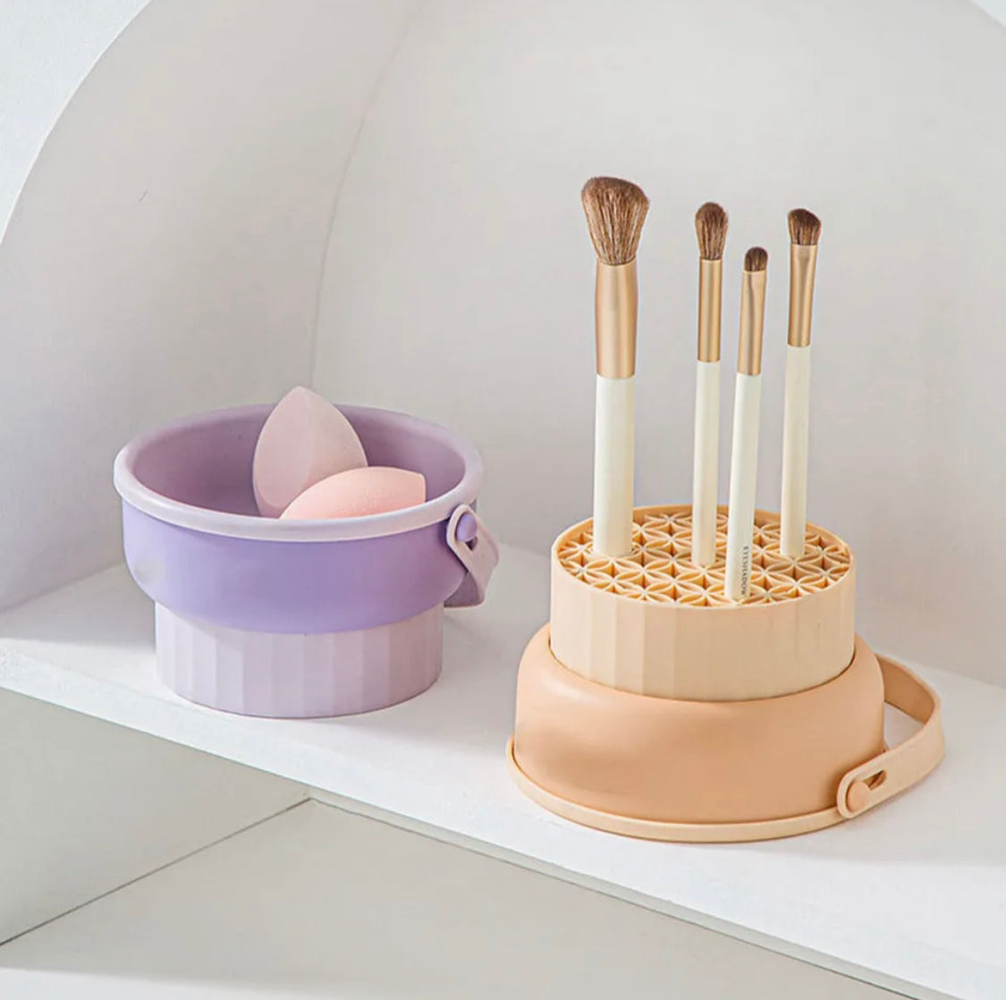 Folding Makeup Brush Cleaning Bowl, Detachable Makeup Brush Cleaner, Women Makeup Cleaner Drying Tools Folding Makeup Brush Cleaning Bowl, Detachable Makeup Brush Cleaner, Women Makeup Cleaner Drying Tools